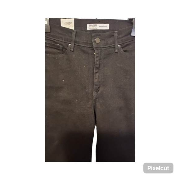 1 NWOT Levi Strauss 8M High Rise Straight Black Jeans - Picture 3 of 11